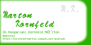 marton kornfeld business card